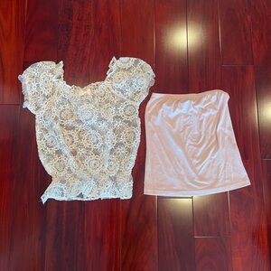 Elegant Lace Pink Top
